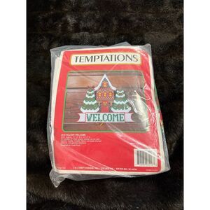 Temptations Plastic Canvas Kit #3216 HOLIDAY WELCOME Christmas Wall Hanging -New